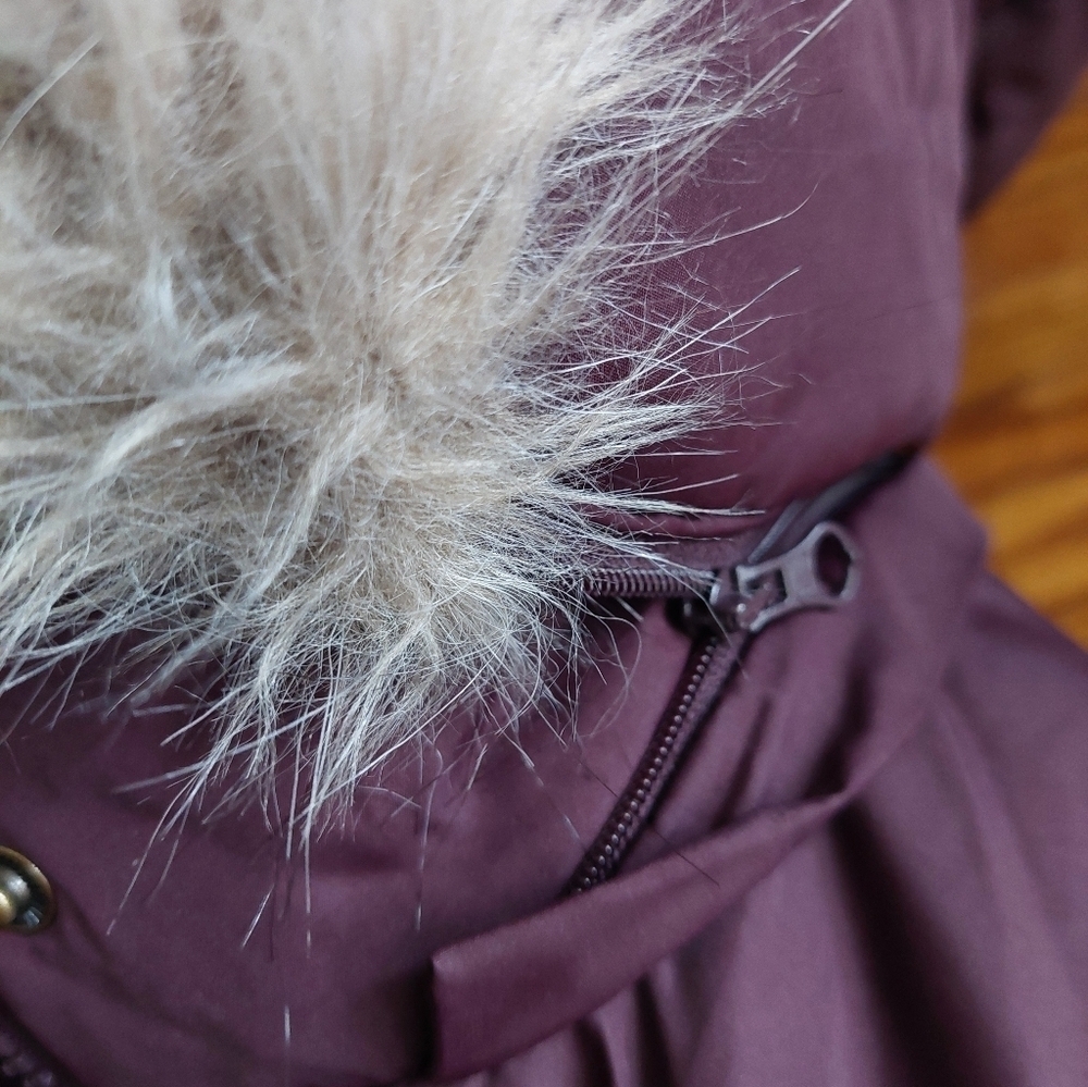 NWT Lauren RALPH Lauren PARKA Jacket Faux Fur Cranberry ( Not Purple)  Bag B - Picture 8 of 10
